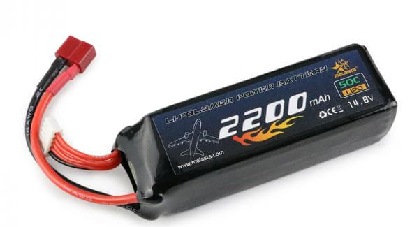 High Power Battery Pack with Deans-T Discharge Connector 2,2Ah-4S-14,8V-50C